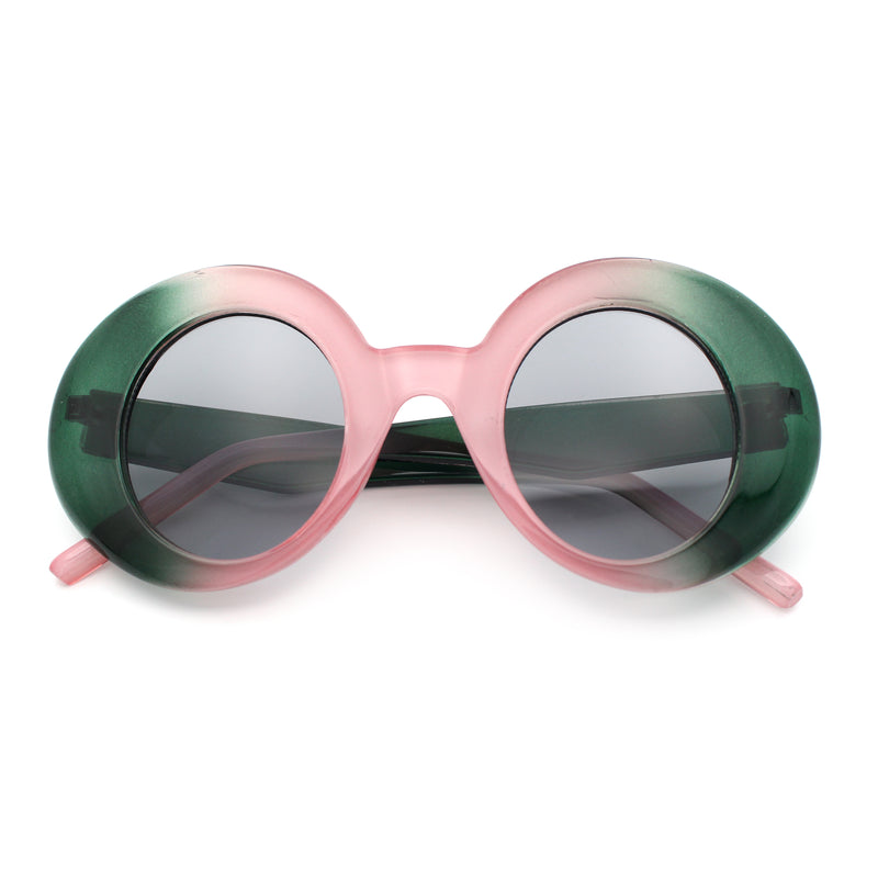 Womens Tall Oval Round Thick Retro Mod Plastic Fashion Sunglasses