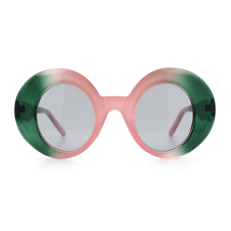 Womens Tall Oval Round Thick Retro Mod Plastic Fashion Sunglasses