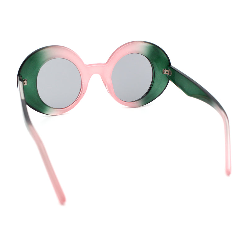Womens Tall Oval Round Thick Retro Mod Plastic Fashion Sunglasses
