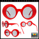 Womens Tall Oval Round Thick Retro Mod Plastic Fashion Sunglasses