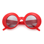 Womens Tall Oval Round Thick Retro Mod Plastic Fashion Sunglasses