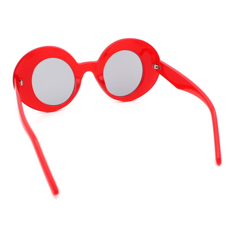 Womens Tall Oval Round Thick Retro Mod Plastic Fashion Sunglasses