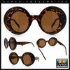 Womens Tall Oval Round Thick Retro Mod Plastic Fashion Sunglasses