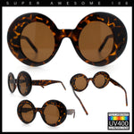 Womens Tall Oval Round Thick Retro Mod Plastic Fashion Sunglasses