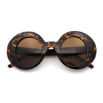Womens Tall Oval Round Thick Retro Mod Plastic Fashion Sunglasses