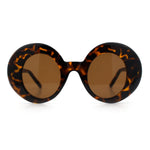 Womens Tall Oval Round Thick Retro Mod Plastic Fashion Sunglasses