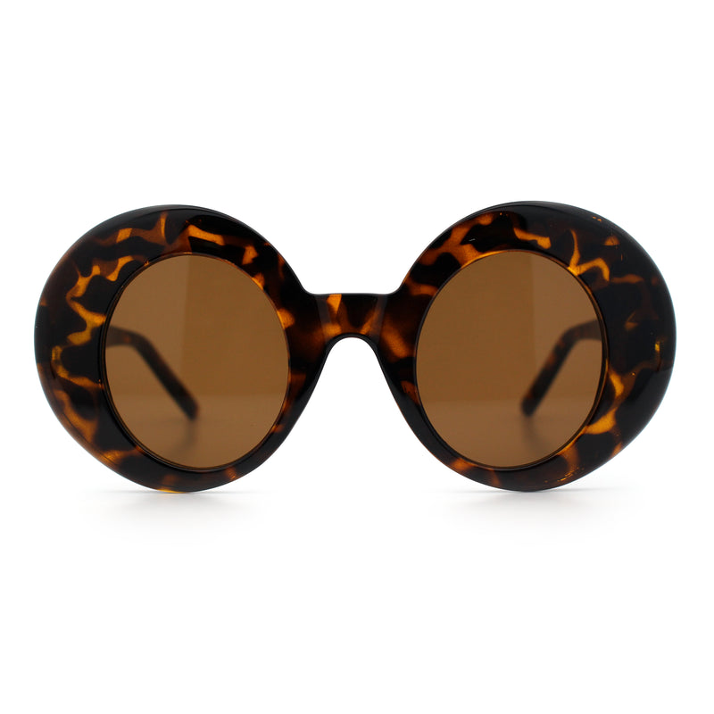 Womens Tall Oval Round Thick Retro Mod Plastic Fashion Sunglasses