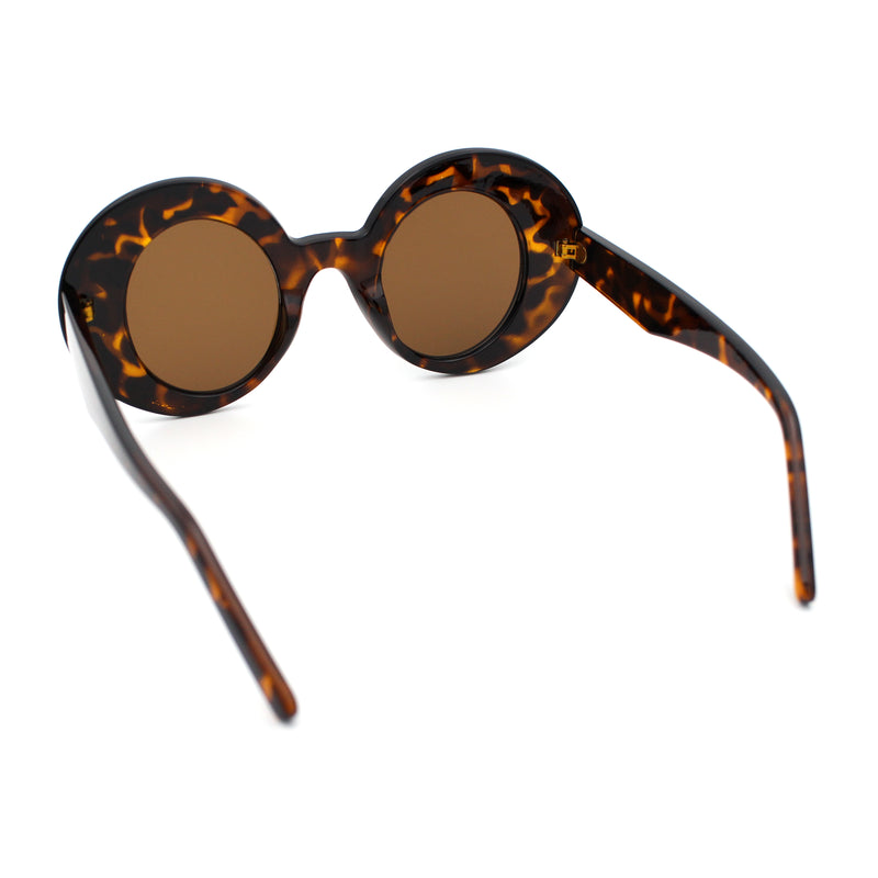 Womens Tall Oval Round Thick Retro Mod Plastic Fashion Sunglasses