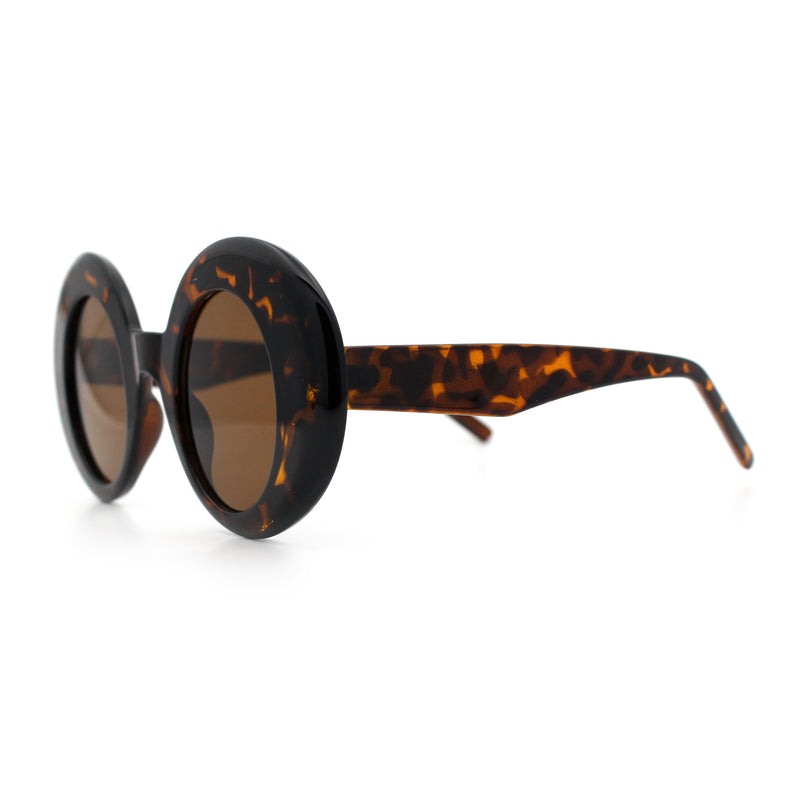Womens Tall Oval Round Thick Retro Mod Plastic Fashion Sunglasses