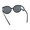 Womens Unique U Arm Round Exposed Lens Minimal Designer Sunglasses