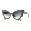 Womens Bling Melting Rhinestone Tear Cat Eye Runway Fashion Sunglasses