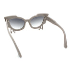 Womens Bling Melting Rhinestone Tear Cat Eye Runway Fashion Sunglasses