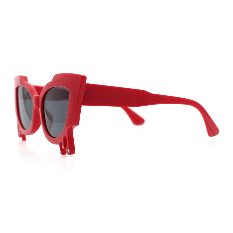 Womens Bling Melting Rhinestone Tear Cat Eye Runway Fashion Sunglasses