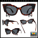 Womens Bling Melting Rhinestone Tear Cat Eye Runway Fashion Sunglasses