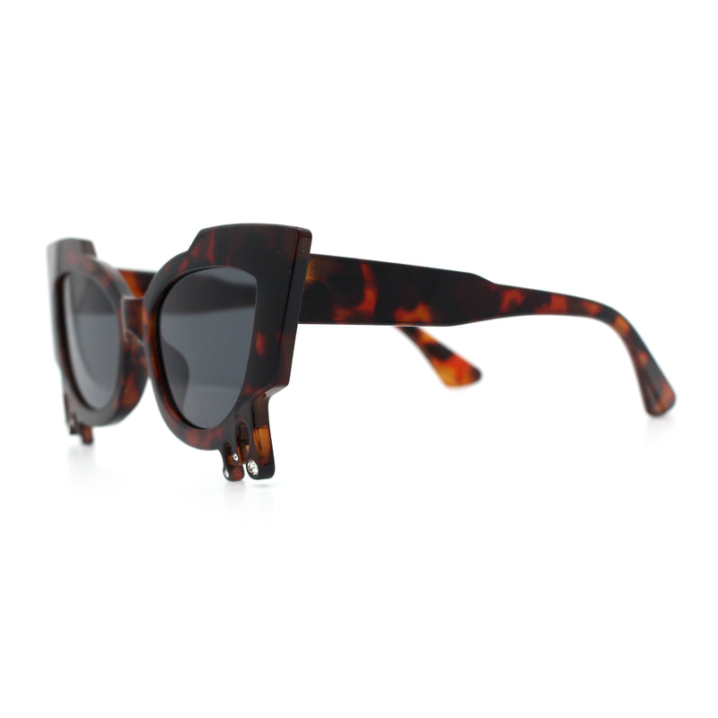 Womens Bling Melting Rhinestone Tear Cat Eye Runway Fashion Sunglasses