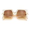 Womens Bat Wing Shape Plastic Oversized Rectangle Fashion Sunglasses