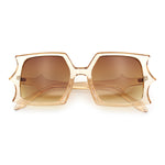 Womens Bat Wing Shape Plastic Oversized Rectangle Fashion Sunglasses