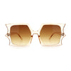 Womens Bat Wing Shape Plastic Oversized Rectangle Fashion Sunglasses