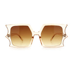 Womens Bat Wing Shape Plastic Oversized Rectangle Fashion Sunglasses