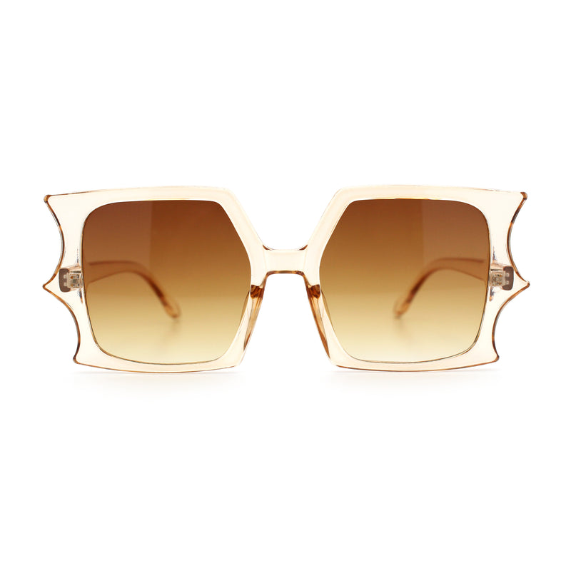 Womens Bat Wing Shape Plastic Oversized Rectangle Fashion Sunglasses