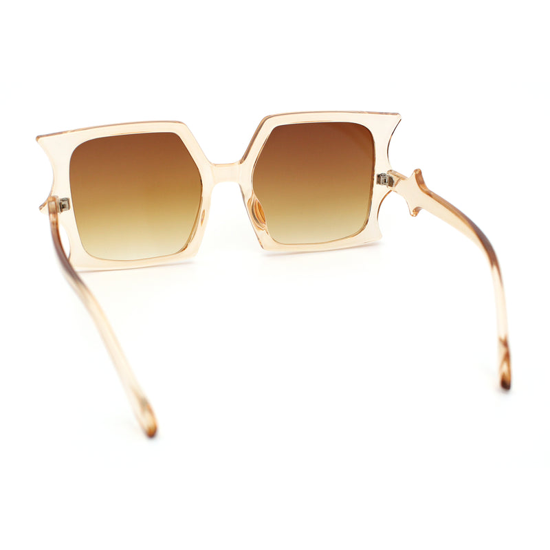 Womens Bat Wing Shape Plastic Oversized Rectangle Fashion Sunglasses