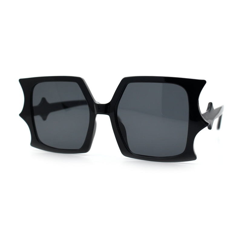 Womens Bat Wing Shape Plastic Oversized Rectangle Fashion Sunglasses