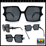 Womens Bat Wing Shape Plastic Oversized Rectangle Fashion Sunglasses