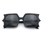 Womens Bat Wing Shape Plastic Oversized Rectangle Fashion Sunglasses