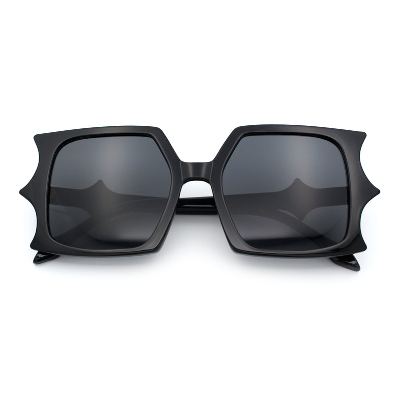 Womens Bat Wing Shape Plastic Oversized Rectangle Fashion Sunglasses