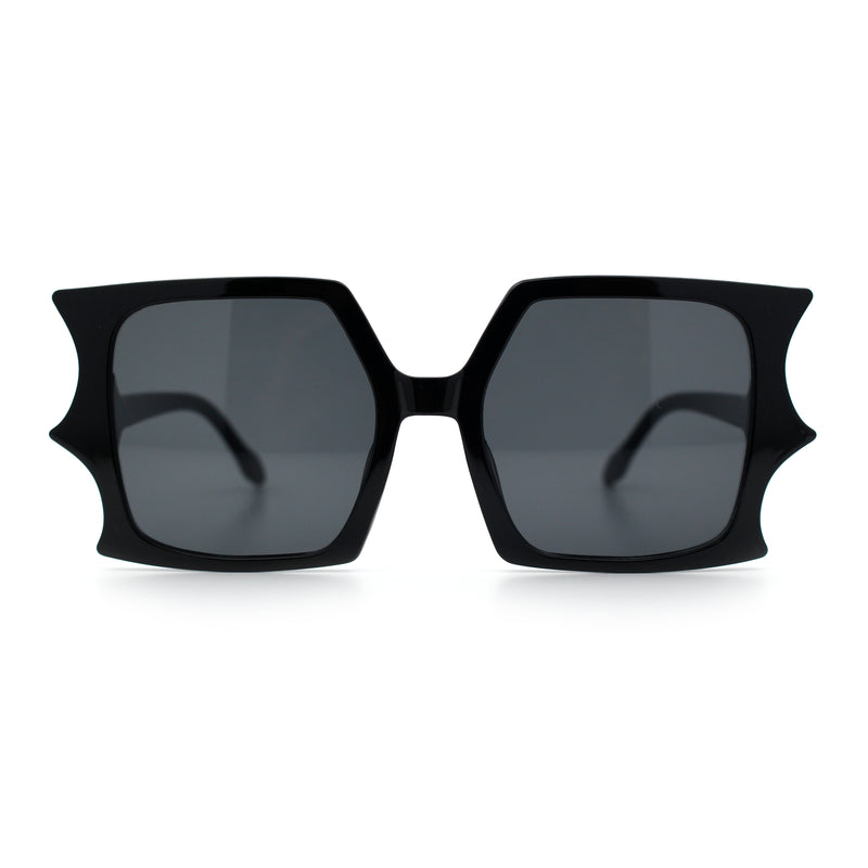 Womens Bat Wing Shape Plastic Oversized Rectangle Fashion Sunglasses