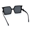 Womens Bat Wing Shape Plastic Oversized Rectangle Fashion Sunglasses