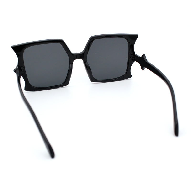 Womens Bat Wing Shape Plastic Oversized Rectangle Fashion Sunglasses