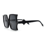 Womens Bat Wing Shape Plastic Oversized Rectangle Fashion Sunglasses