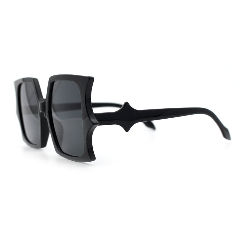 Womens Bat Wing Shape Plastic Oversized Rectangle Fashion Sunglasses