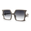 Womens Bat Wing Shape Plastic Oversized Rectangle Fashion Sunglasses