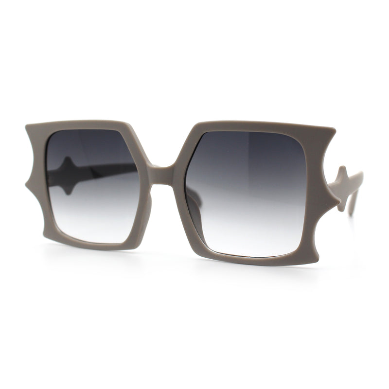 Womens Bat Wing Shape Plastic Oversized Rectangle Fashion Sunglasses