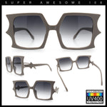 Womens Bat Wing Shape Plastic Oversized Rectangle Fashion Sunglasses