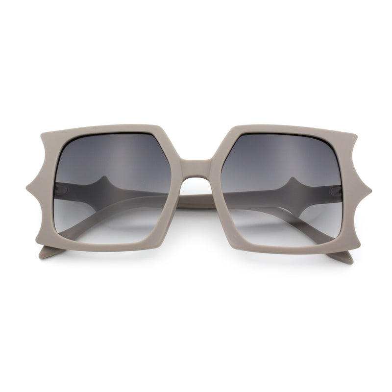 Womens Bat Wing Shape Plastic Oversized Rectangle Fashion Sunglasses