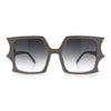 Womens Bat Wing Shape Plastic Oversized Rectangle Fashion Sunglasses