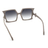 Womens Bat Wing Shape Plastic Oversized Rectangle Fashion Sunglasses