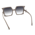 Womens Bat Wing Shape Plastic Oversized Rectangle Fashion Sunglasses