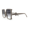 Womens Bat Wing Shape Plastic Oversized Rectangle Fashion Sunglasses