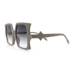 Womens Bat Wing Shape Plastic Oversized Rectangle Fashion Sunglasses