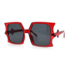 Womens Bat Wing Shape Plastic Oversized Rectangle Fashion Sunglasses