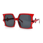 Womens Bat Wing Shape Plastic Oversized Rectangle Fashion Sunglasses
