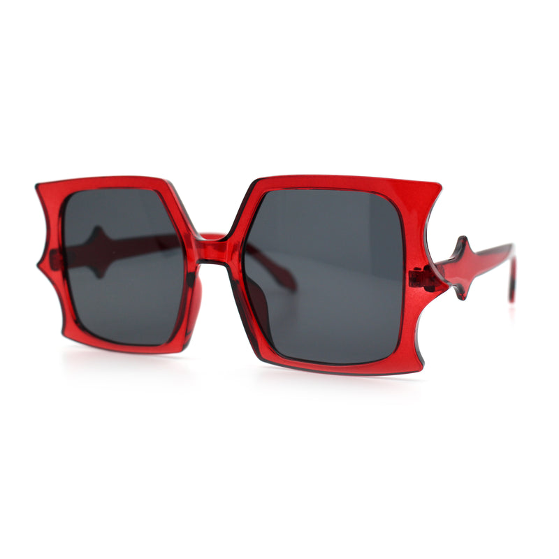 Womens Bat Wing Shape Plastic Oversized Rectangle Fashion Sunglasses