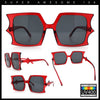 Womens Bat Wing Shape Plastic Oversized Rectangle Fashion Sunglasses