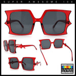 Womens Bat Wing Shape Plastic Oversized Rectangle Fashion Sunglasses
