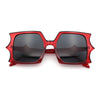 Womens Bat Wing Shape Plastic Oversized Rectangle Fashion Sunglasses