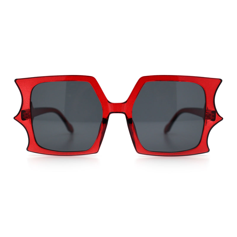 Womens Bat Wing Shape Plastic Oversized Rectangle Fashion Sunglasses
